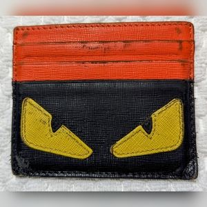 FENDI Monster Card Holder-Business Card Holder  Red/Black/Yellow Eyes 6 Slots